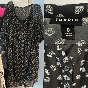 Torrid sz 0 Black and White Diamond Dress